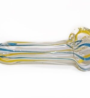 Glass Hand Pipe – Blue & Yellow Swirl