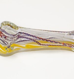 Glass Hand Pipe – Clear/Striped