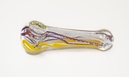 Glass Hand Pipe Clear Striped