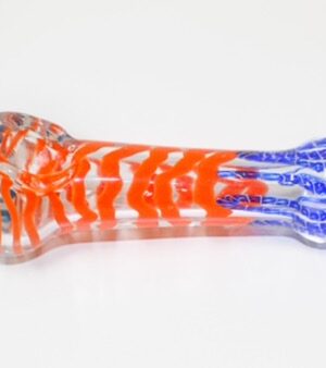 Glass Hand Pipe – Orange & Blue Swirl