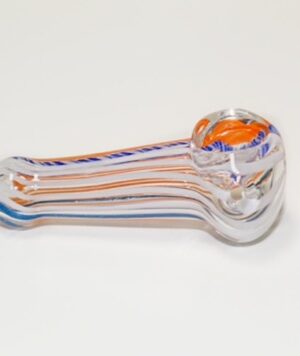 Glass Hand Pipe – Blue & Orange Swirl