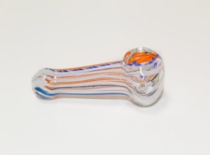 Glass Hand Pipe Swirl Blue & Orange