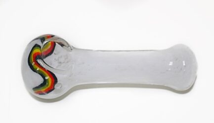 Glass Hand Pipe White Rainbow