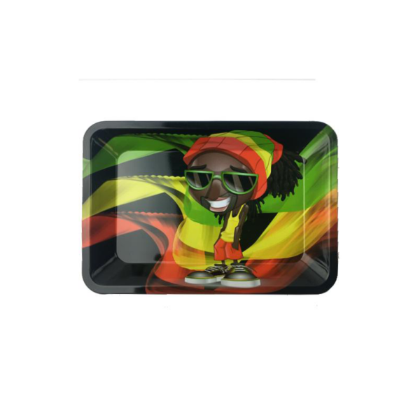 Rasta Man Metal Rolling Tray