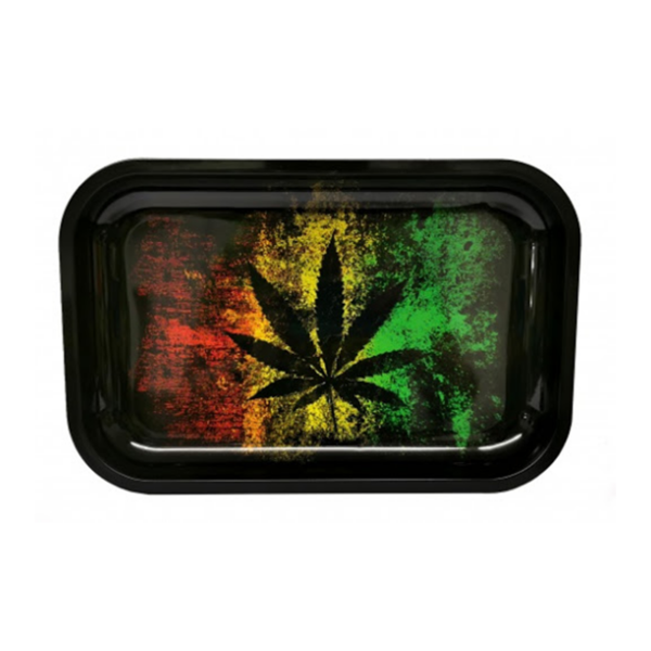 Rasta Weed Plant Metal Rolling Tray